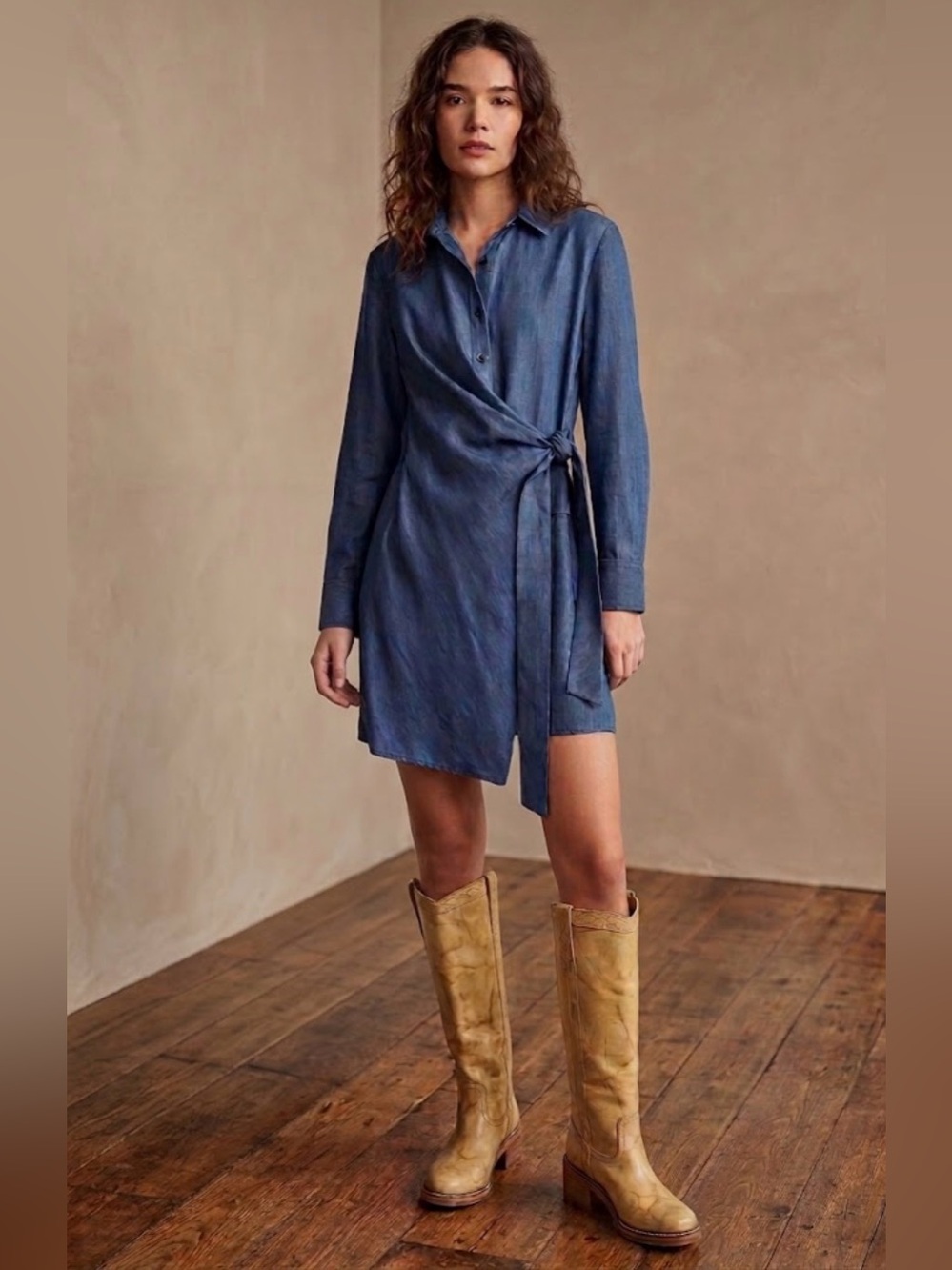 Tibi Denim Wrap Dress